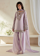 Reha lilac pure tissue silk ensemble — full-length front view